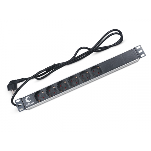 PDU-6P-2EU Блок розеток 19" 6 розеток 16 A Cabeus PDU-6P-2EU Блок розеток 19" 6 розеток 16 A Cabeus