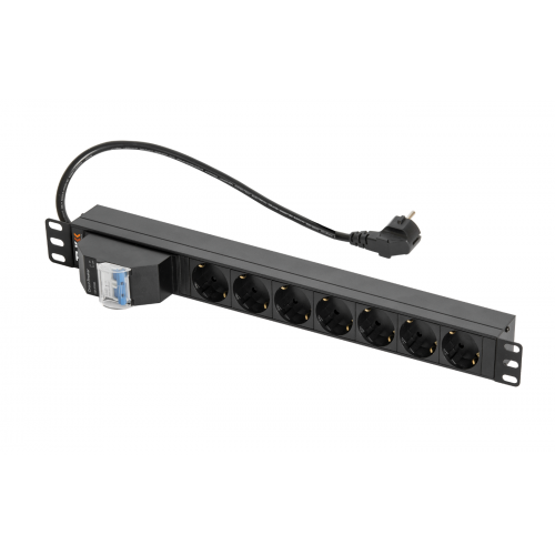 TLK-RSC07-MD-04-BK Блок розеток 19" 7 розеток с автоматическим выключателем 16А TLK TLK-RSC07-MD-04-BK Блок розеток 19" 7 розеток с автоматическим выключателем 16А TLK