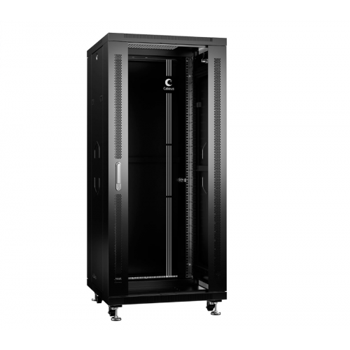 SH-05C-27U60/80-BK Шкаф 27U (600×800) напольный 19 дверь стекло Cabeus