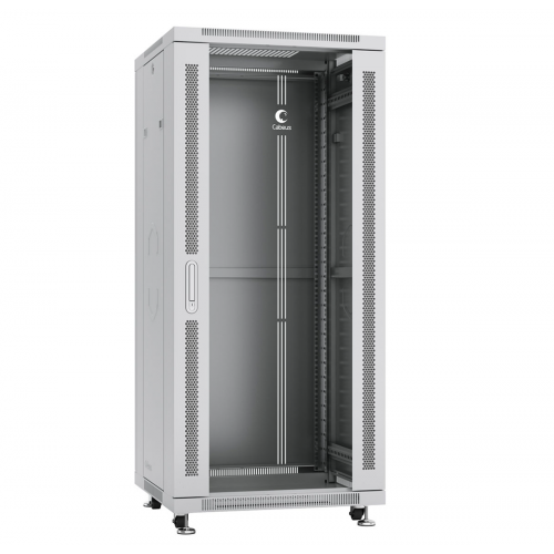 SH-05C-27U60/60 Шкаф 27U (600×600) напольный 19" дверь стекло Cabeus