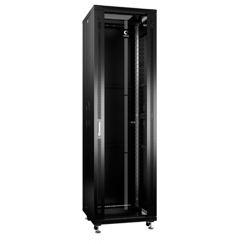 SH-05C-42U60/60-BK Шкаф 42U (600×1000) напольный 19" дверь стекло.
