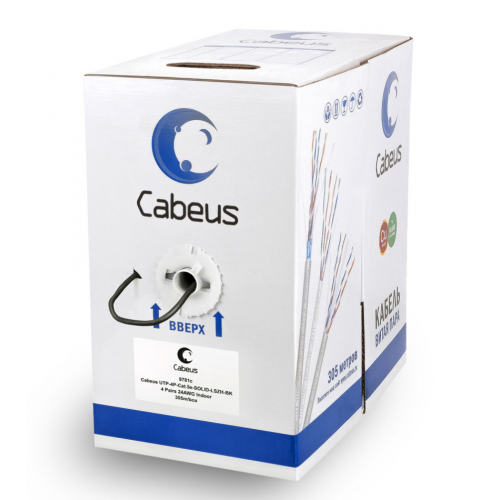 UTP-4P-CAT.5E-SOLID-LSZH-BK Кабель UTP 5E Cabeus UTP-4P-CAT.5E-SOLID-LSZH-BK Кабель UTP 5E Cabeus