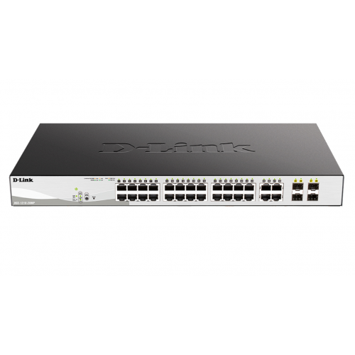 DGS-1210-28MP/F4A Коммутатор PoE L2 24 порта + 4 1000Base-T/SFP D-Link