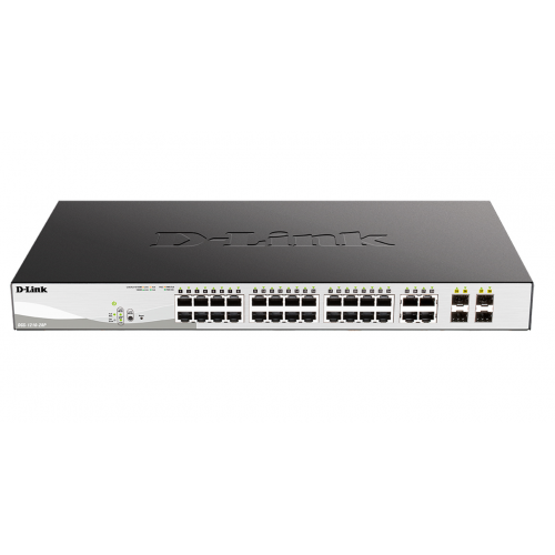 DGS-1210-28P/F5A Коммутатор PoE L2 24 порта + 4 1000Base-T/SFP D-Link