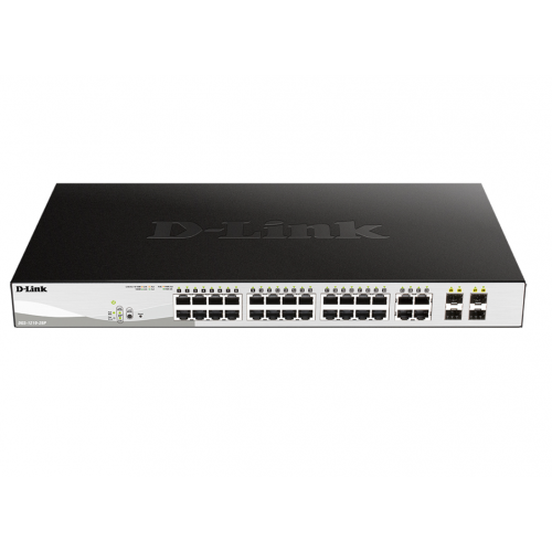 DGS-1210-28P/FL1A Коммутатор PoE L2 24 порта + 4 1000Base-T/SFP D-Link