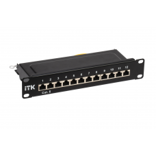 PP12-1UC06S-D05-10 Патч-панель 10", 12 портов RJ-45 STP, категория 6, 1U (Dual IDC) ИТК / ITK