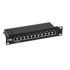 PP12-1UC5ES-D05-10 Патч-панель 10", 12 портов RJ-45 STP, категория 5e, 1U (Dual IDC) ИТК / ITK