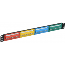 PP24-1UC5EU-D05D Цветная патч-панель 19", 24 угловых порта RJ-45 UTP, категория 5e, 1U, ИТК / ITK