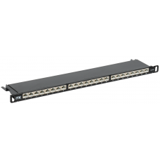 PP24-D05UC6AS-D05H Экранированная патч-панель высокой плотности 19", 24 порта RJ-45 STP, категория 6А, 0,5U, ИТК / ITK