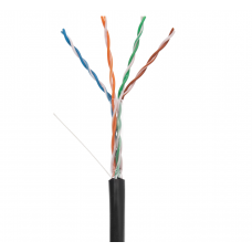 EC-UU004-5E-PE-BK Кабель UTP 4 пары, Категория 5e одножильный, внешний, PE до -40C, черный, 305м NETLAN