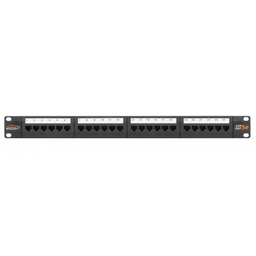 NMC-RP24UD2-1U-BK Неэкранированная патч-панель 19", 24 порта RJ-45 UTP, категория 5e, 1U, Никомакс / Nikomax