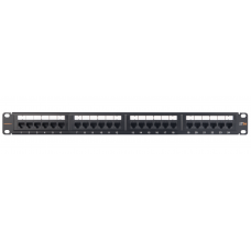 NMC-RP24UD2-ES-1U-BK Неэкранированная патч-панель 19", 24 порта RJ-45 UTP, категория 5e, 1U, Никомакс / Nikomax