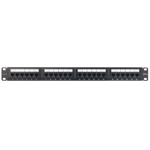 NMC-RP24UD2-ES-1U-BK Неэкранированная патч-панель 19", 24 порта RJ-45 UTP, категория 5e, 1U, Никомакс / Nikomax