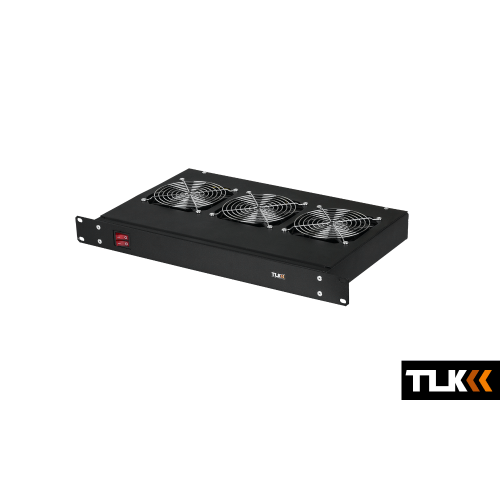 TLK-VP3-BK Вентиляторня полка 19" на 3 вентилятора, 260мм, 1U, черная.