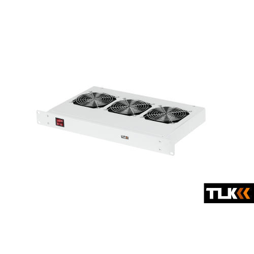 TLK-VP3-GY Вентиляторня полка 19" на 3 вентилятора, 260мм, 1U, серая.