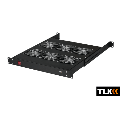 TLK-VP6-BK Вентиляторня полка 19" на 3 вентилятора, 520мм, 1U, черная.