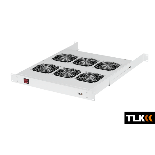 TLK-VP6-GY Вентиляторня полка 19" на 3 вентилятора, 520мм, 1U, серая.