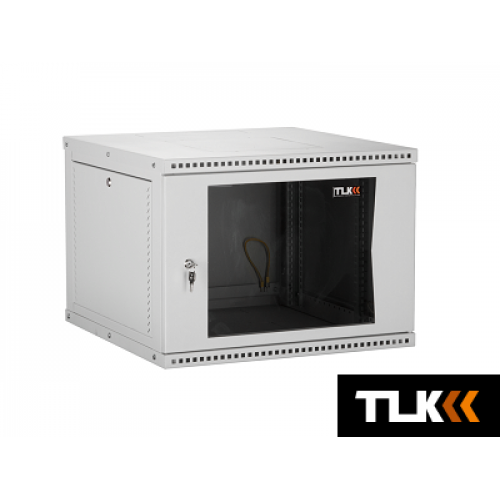 TWI-066045-R-G-GY  Шкаф 6U (Ш600хГ450хВ303мм) телекоммуникационный настенный, дверь стекло, разборный, серый, TLK / ТЛК