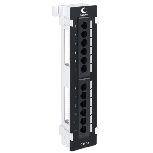 PL-12-CAT.5E-WL-DUAL-IDC Настенная патч-панель 19", 12 портов, RJ-45, 5Е, Кабеус / Cabeus 