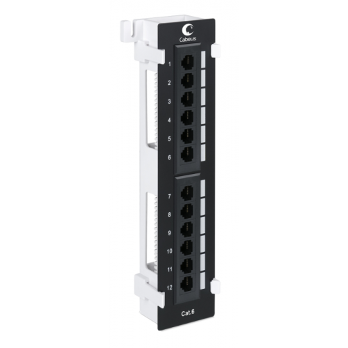 PL-12-CAT.6-WL-DUAL-IDC Настенная патч-панель 19", 12 портов RJ-45, 6, Кабеус / Cabeus